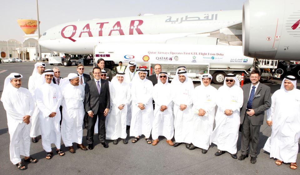 AACO Qatar Airways first commercial flight from Doha to London using